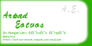 arpad eotvos business card